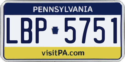 PA license plate LBP5751
