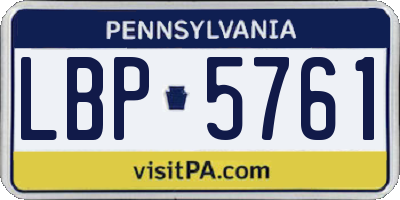 PA license plate LBP5761