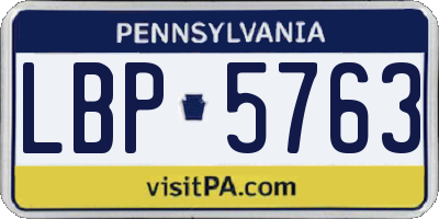 PA license plate LBP5763
