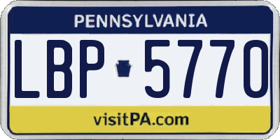 PA license plate LBP5770