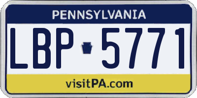 PA license plate LBP5771