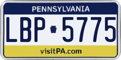 PA license plate LBP5775