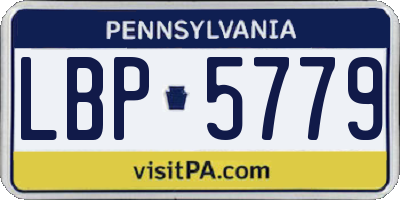 PA license plate LBP5779