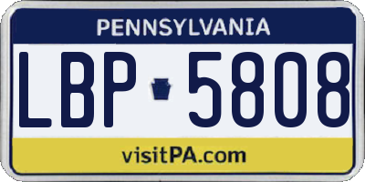 PA license plate LBP5808