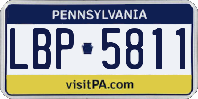PA license plate LBP5811