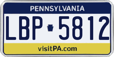 PA license plate LBP5812