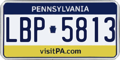 PA license plate LBP5813