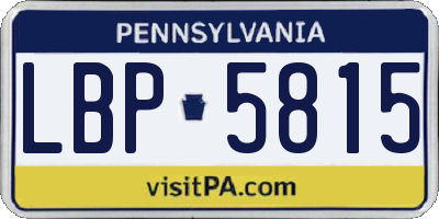 PA license plate LBP5815
