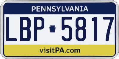 PA license plate LBP5817
