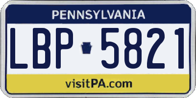 PA license plate LBP5821