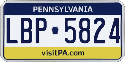 PA license plate LBP5824