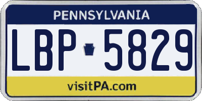 PA license plate LBP5829