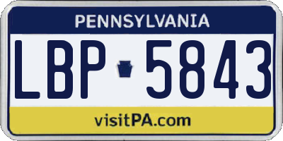 PA license plate LBP5843