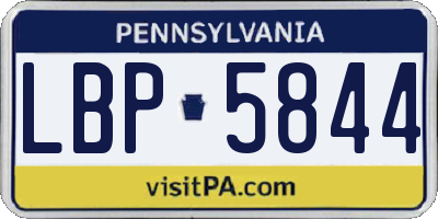 PA license plate LBP5844