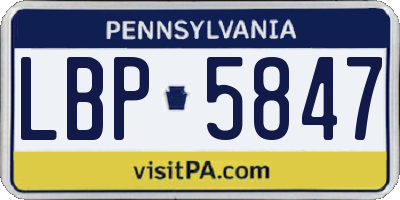 PA license plate LBP5847