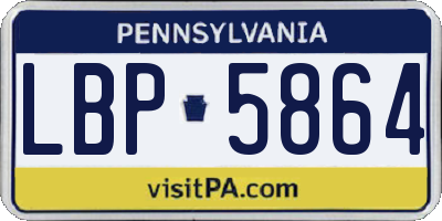 PA license plate LBP5864