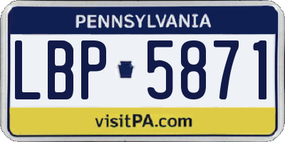 PA license plate LBP5871