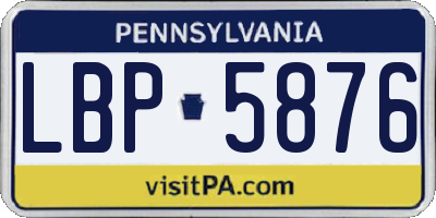 PA license plate LBP5876
