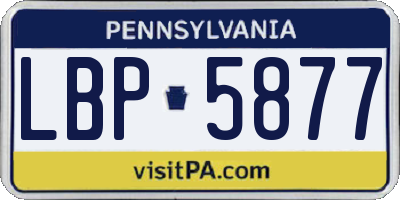 PA license plate LBP5877