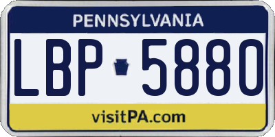 PA license plate LBP5880