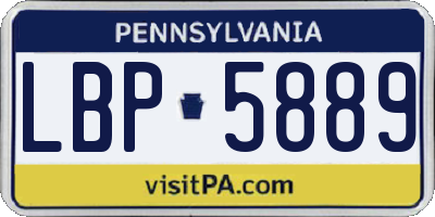 PA license plate LBP5889