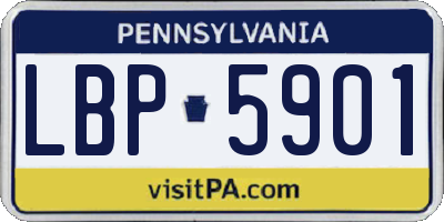 PA license plate LBP5901