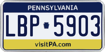 PA license plate LBP5903