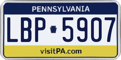 PA license plate LBP5907