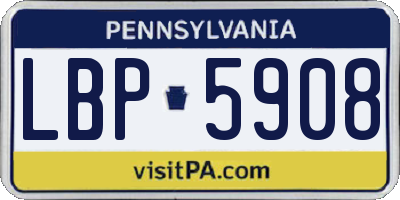 PA license plate LBP5908