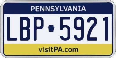 PA license plate LBP5921