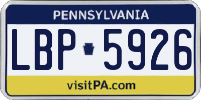 PA license plate LBP5926