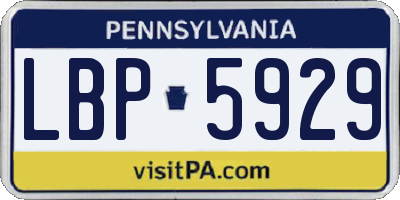 PA license plate LBP5929