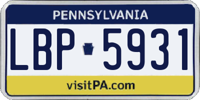 PA license plate LBP5931