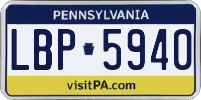 PA license plate LBP5940