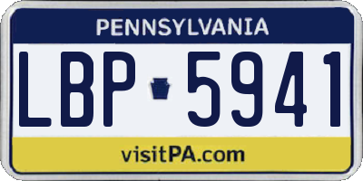 PA license plate LBP5941