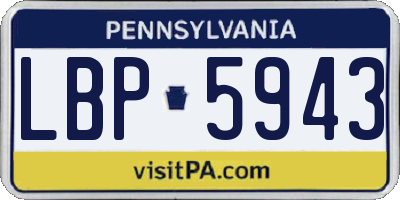 PA license plate LBP5943