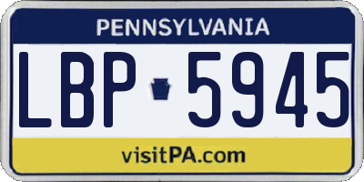 PA license plate LBP5945