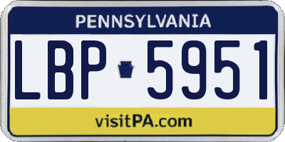 PA license plate LBP5951