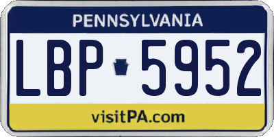 PA license plate LBP5952