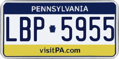 PA license plate LBP5955