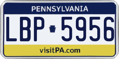 PA license plate LBP5956