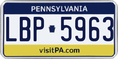 PA license plate LBP5963