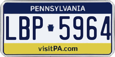 PA license plate LBP5964