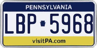 PA license plate LBP5968