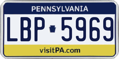 PA license plate LBP5969