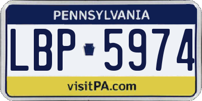 PA license plate LBP5974