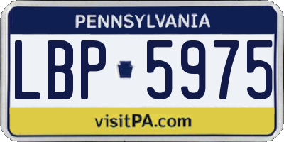 PA license plate LBP5975
