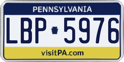 PA license plate LBP5976
