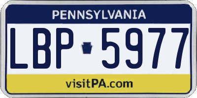 PA license plate LBP5977