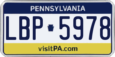 PA license plate LBP5978